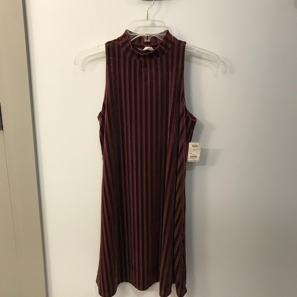 Maroon velvet dress